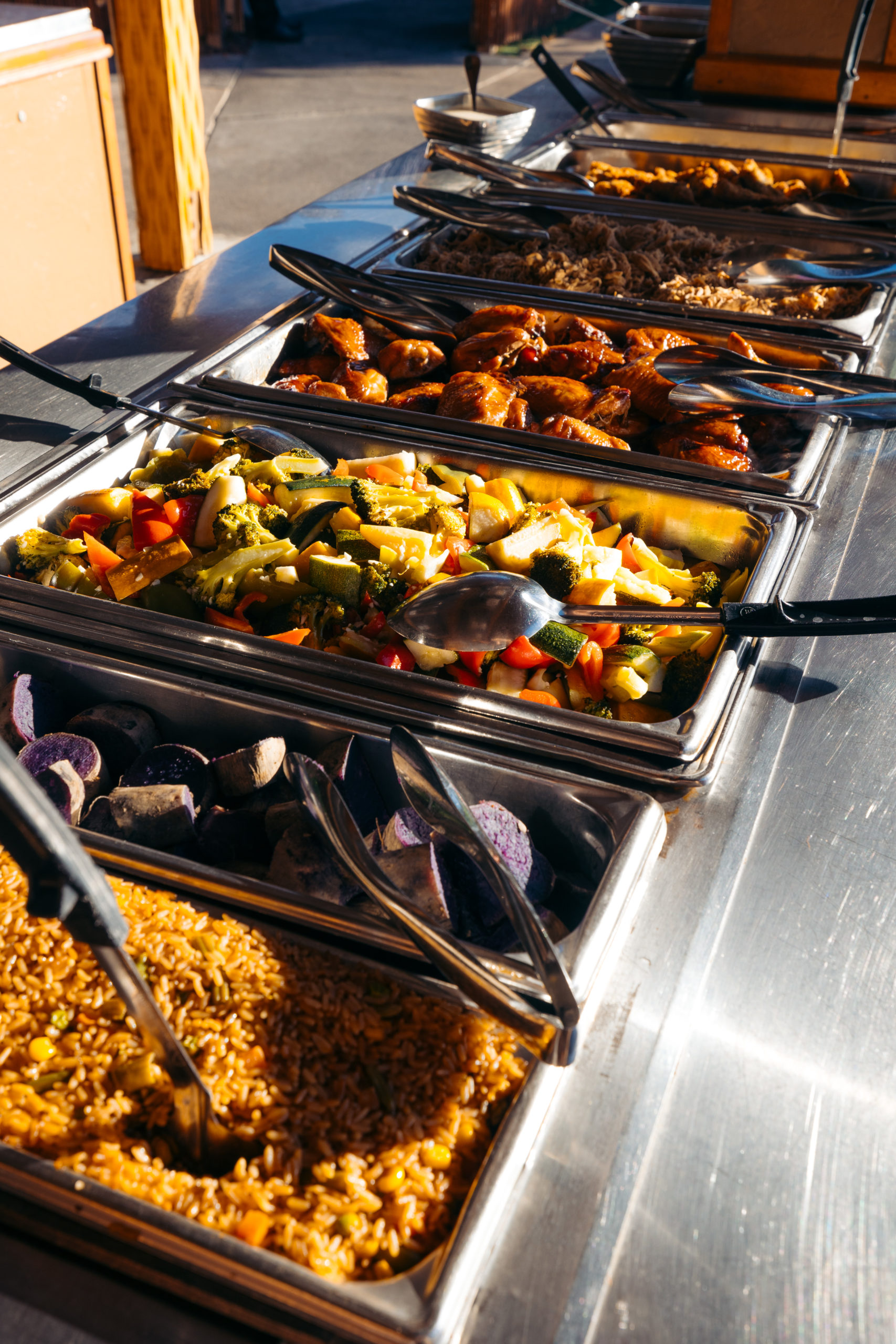 Luau Buffet line