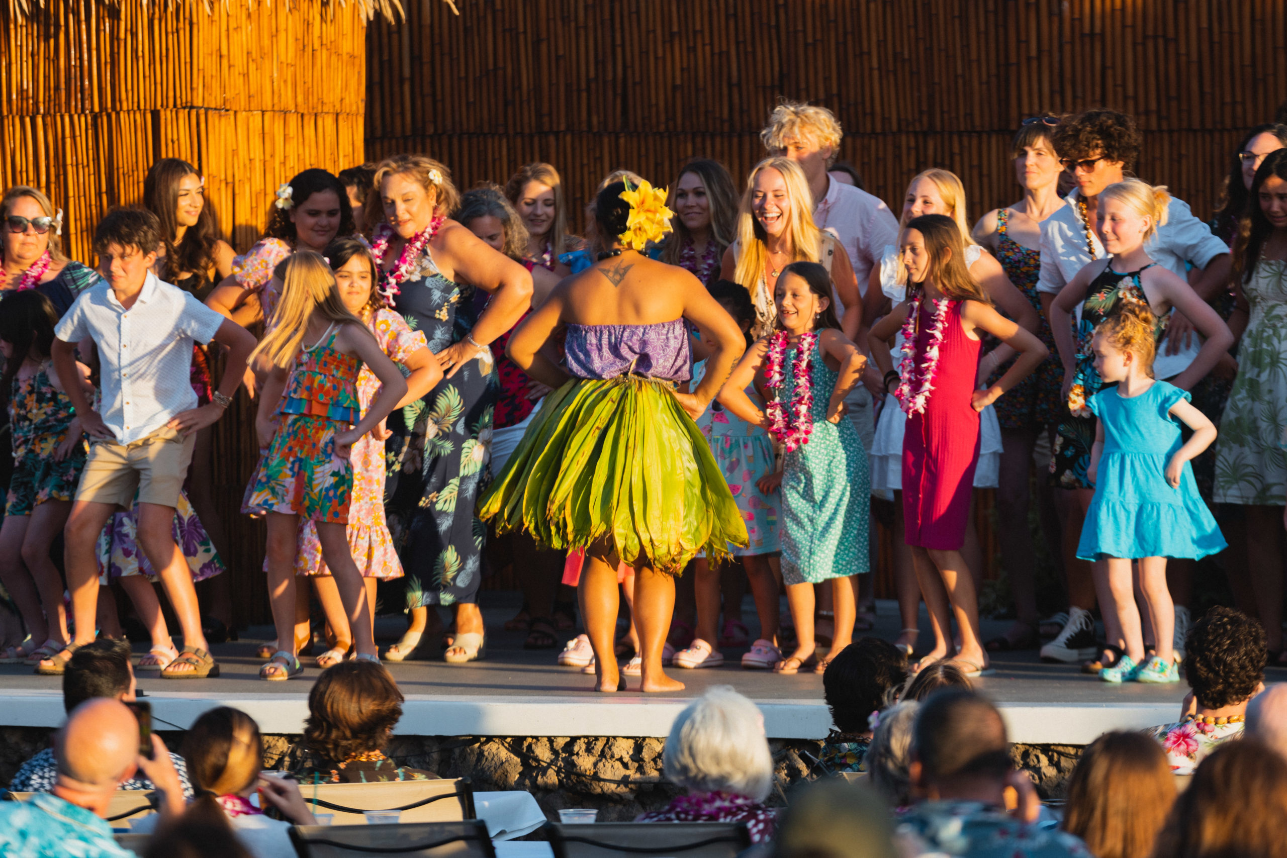 Audiance dancing on stage